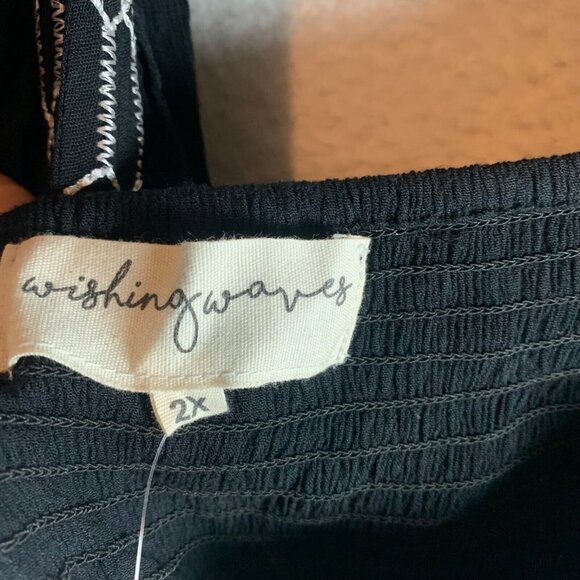 Wishing Waves Women's 2X Black Square‎ Neck Babydoll Swimsuit Cover Up Dress NWT - Picture 5 of 12